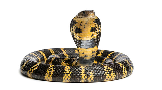 Isolated stylized snake head with intricate patterns