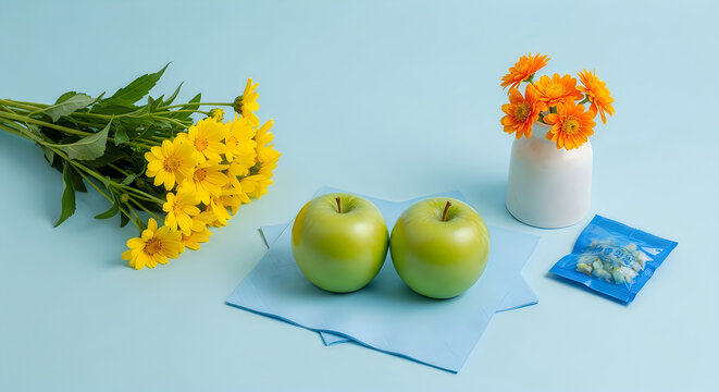 easter still life with eggs