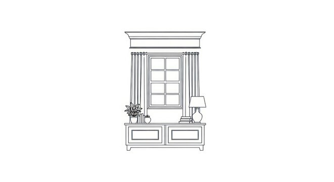 Classic interior design with columns.