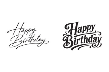 Birthday greetings with elegant Happy Birthday text designs © HONOFA