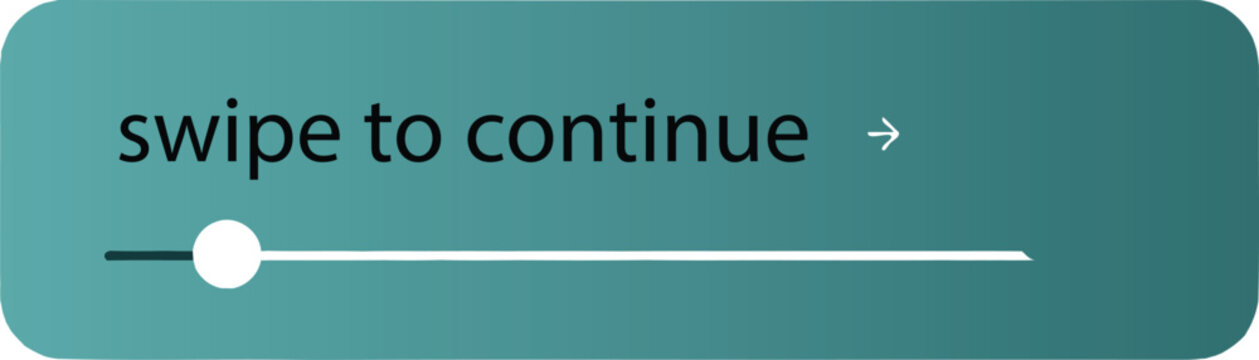 Modern mobile user interface element featuring a swipe to continue slider button on a clean white background