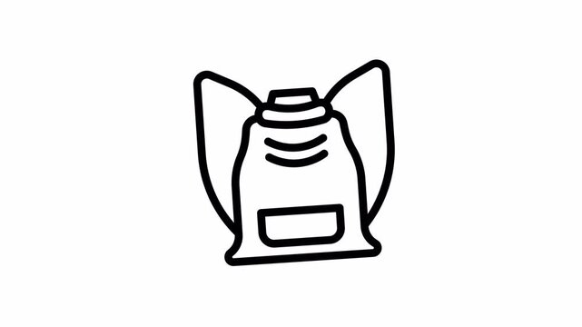Drawstring Bag minimalist stroke animation