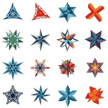 Geometric stars in a vibrant digital mosaic.