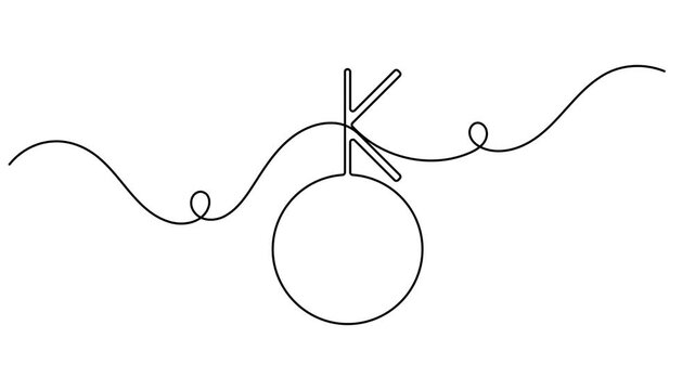 Chiron symbol animation continuous one line drawing minimalist single art asteroid wounded healer and centaur minor planet astrology motion graphics moving on white background