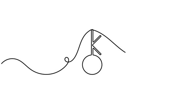 Chiron symbol animation continuous one line drawing minimalist single art asteroid wounded healer and centaur minor planet astrology motion graphics moving on white background