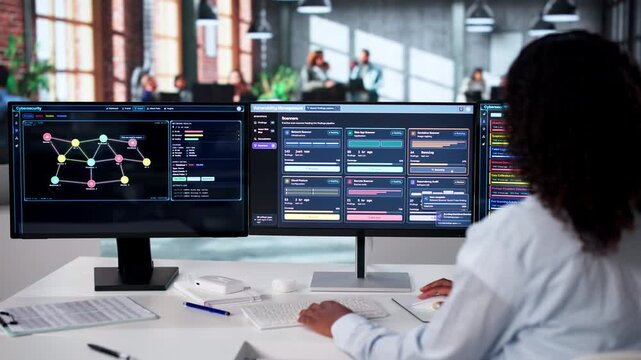 Cybersecurity Analyst Scans Company Network For Vulnerabilities