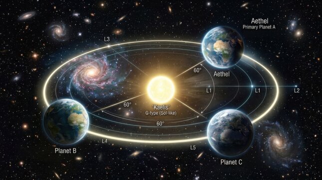 Multi Planet Star System With Complex Orbital Paths