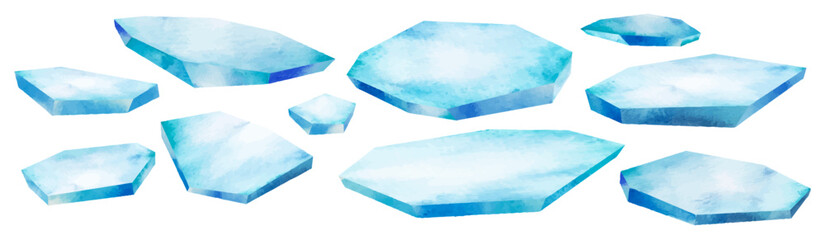 Watercolor Floating Ice © conicolor