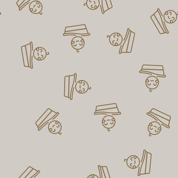 baby bathing child care nurse vector line seamless pattern baby bathing child care nurse sign illustration