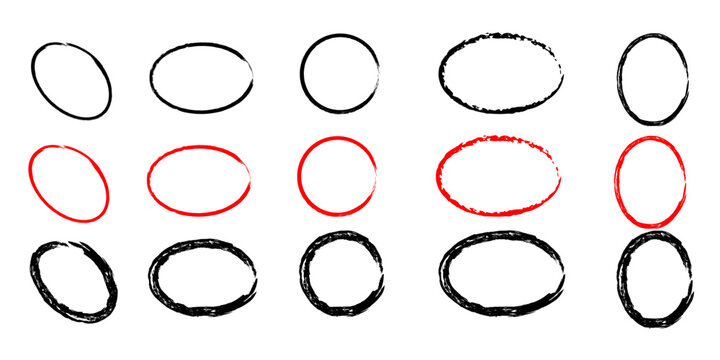 Red and White Round Button Set with Numbered Circle Icons Vector Collection for Web Design Labels Badges Speech Bubbles Frames and Blank Sticker Templates.