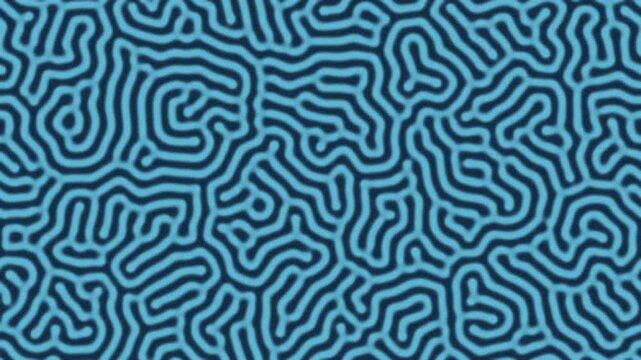 Blue organic turing pattern morphing slowly, biological seamless loop background