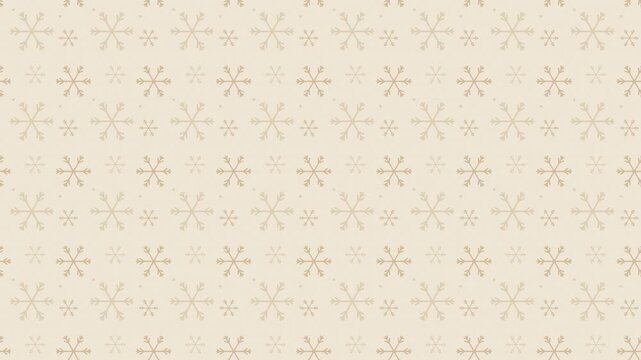 Beige snowflake crystal pattern scrolling, winter holiday seamless loop background
