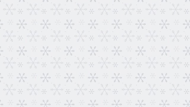 White snowflake crystal pattern scrolling, winter holiday seamless loop background