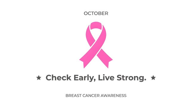 Breast cancer awareness month pink ribbon symbol for october support early detection