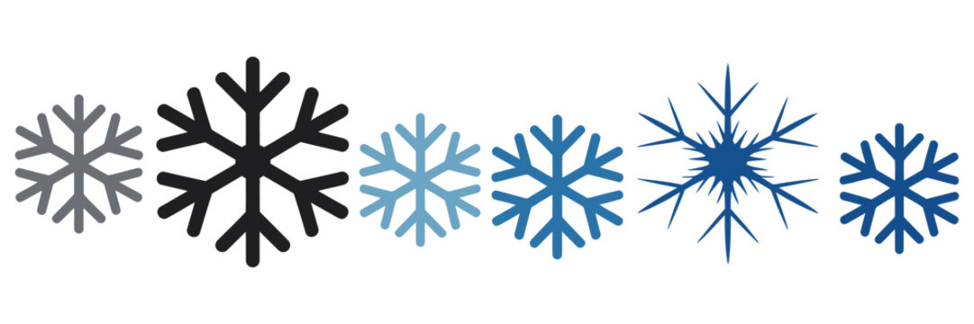 Snowflake icon featuring freezer control, freezing, automatic refrigeration, air conditioning, cold temperature, cooling system, and climate technology vector illustration.