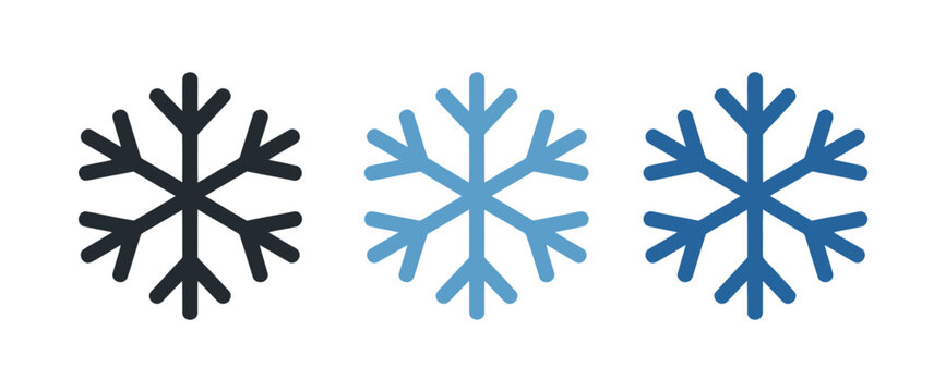 Snowflake icon featuring freezer control, freezing, automatic refrigeration, air conditioning, cold temperature, cooling system, and climate technology vector illustration.