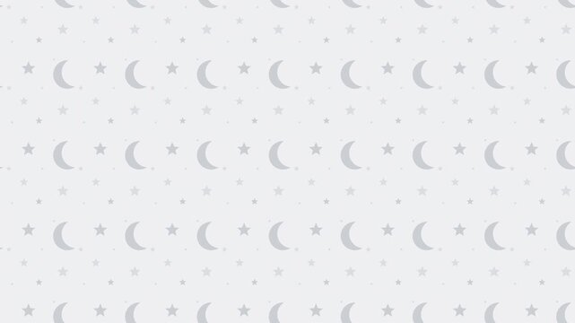 White crescent moon and stars pattern drifting slowly, lullaby seamless loop background