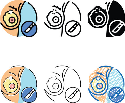 simplified lumpectomy surgery hospital color icon vector. lumpectomy surgery hospital sign. isolated symbol