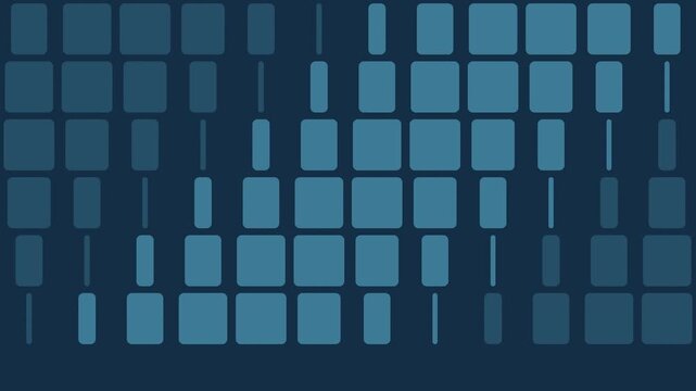 Blue tiles flipping in diagonal cascade, modern seamless loop transition background