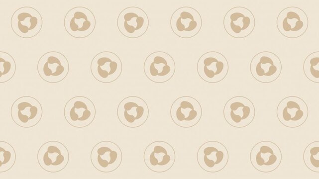 Beige japanese mitsudomoe comma crests rotating, traditional seamless loop background