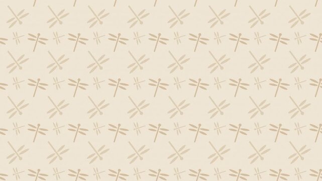 Beige japanese tombo dragonfly pattern scrolling, traditional seamless loop background