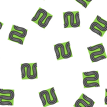 hilly road vector seamless pattern hilly road sign illustration