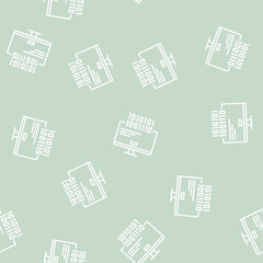 Fototapeta premium computer fatal error vector line seamless pattern computer fatal error sign illustration