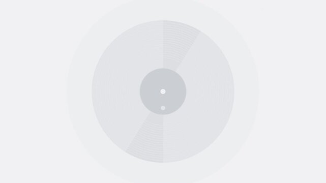 White vinyl record spinning smoothly, retro music seamless loop background