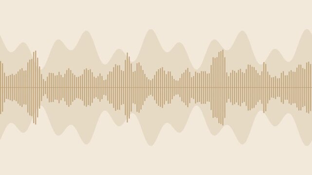 Beige voice waveform scrolling smoothly, podcast seamless loop background