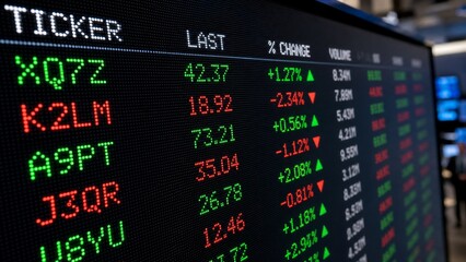Fototapeta premium Global Stock Market Trading Dashboard with Real-Time Financial Data and Market Performance