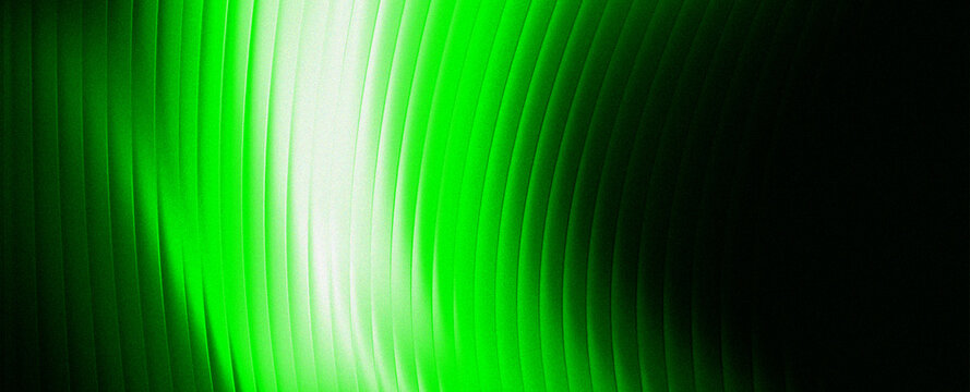 Abstract Neon Green Light Ray Glow, Dark Futuristic Aurora Background. have grain texture design. 
