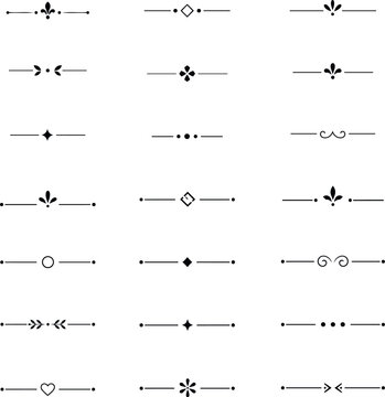 Simple mini paragraph dividers vector collection for book typography and invitation layout