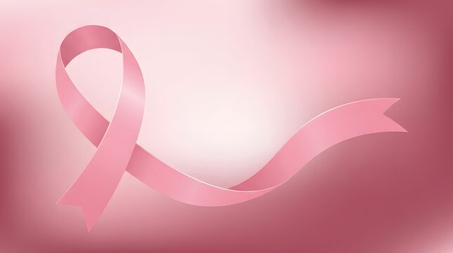 Pink ribbon for breast cancer awareness month symbol of hope and support