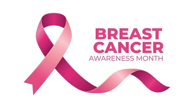 Breast cancer awareness month pink ribbon symbol for hope and support