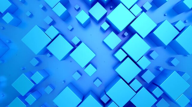 Background of Cubes. Abstract motion, loop, two color, 3d rendering, 4k resolution
