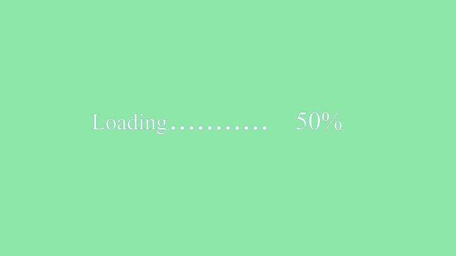 white loading bar in progress animation on emerald background
