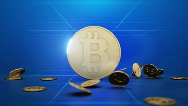 A clean and modern bitcoin sign intro designed for finance, business, economy, banking, investment, and corporate presentations.