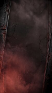 Dark Atmospheric Industrial Background Featuring Metallic Textures and Faded Red Mist