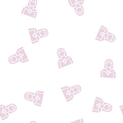 Obraz premium nun christianity vector glyph seamless pattern nun christianity sign illustration