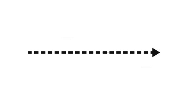 Animated Dotted Arrow Drawing and Erasing on White