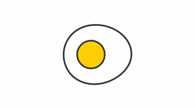 A simple minimalist illustration of a fried egg on a plain white background