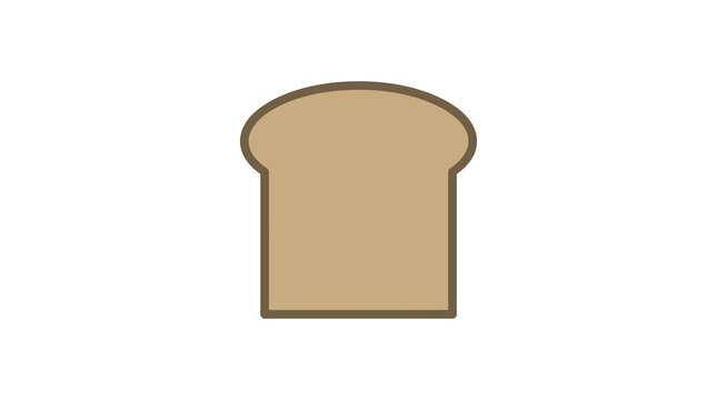 A simple flat vector illustration of a single slice of toasted bread