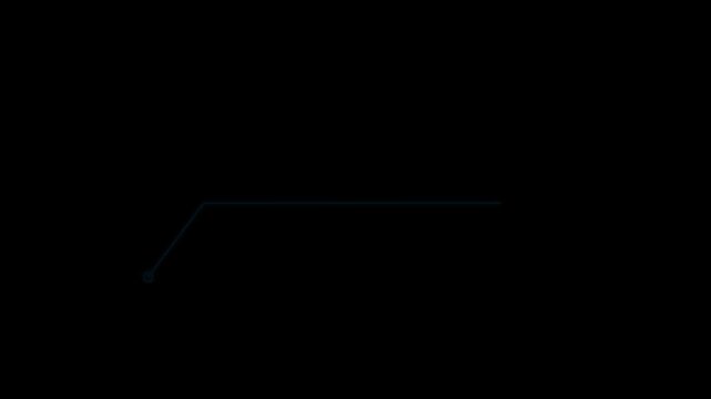 Blue glowing line animation on black background.