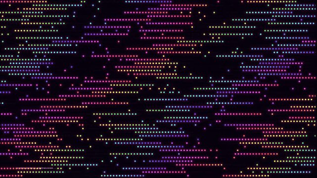 Abstract Digital Cyber Network Background With Glowing Binary Code and Matrix Elements.