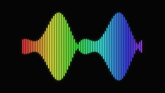 Colorful Audio Waveform Animation Visualizer Equalizer Loop.