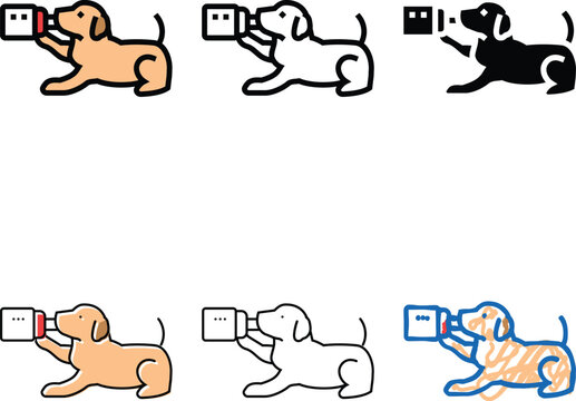 milk bottle dog pack color icon vector. milk bottle dog sign. isolated symbol