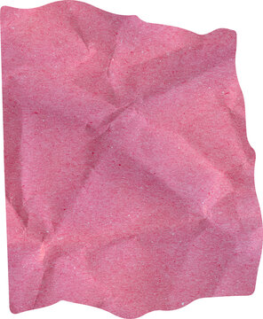Pink crumpled paper texture and wrinkled recycled fiber surface for craft design background