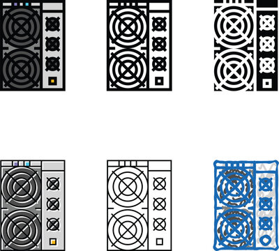 asic miner cryptocurrency mining color icon vector. asic miner cryptocurrency mining sign. isolated types symbol