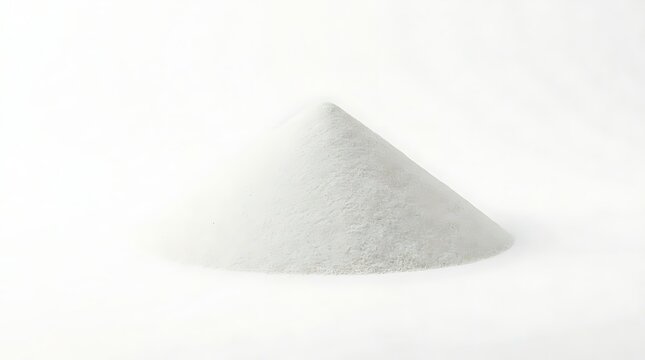A pile of white powder isolated on a white background