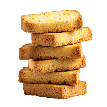 Golden biscotti cookies stack